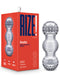 Rize Feelz Clear Textured Stroker next to box 