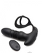 Thunder Plugs Thrusting Silicone Anal Vibrator w/ Cock & Ball Strap laying on a white background 