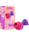 Product packaging and clitoral arouser display for the Blush Aria Flutter Tongue Clitoral Licking Oral Sex Vibrator, a personal pleasure device featuring tongue simulations.