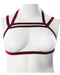 Gender Fluid Sugar Coated Raspberry Glitter Harness - XL-3XL front view on mannequin 