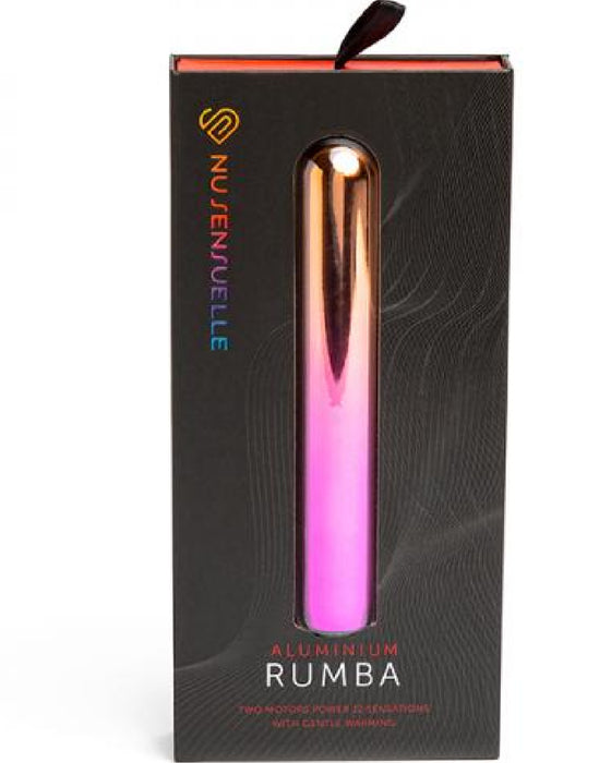 Sensuelle Aluminum Rumba Rainbow Bullet Warming Vibrator in product box 