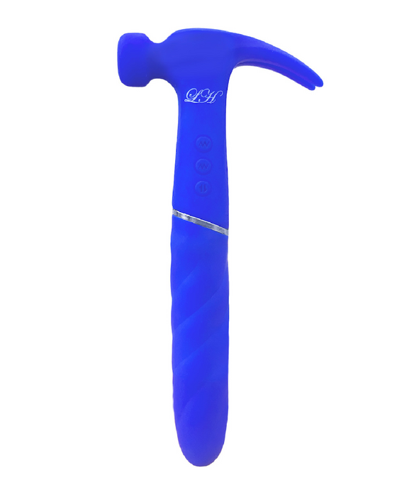 Love Hamma Pulsating Double Ended Vibrator - Blue on a white background