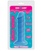 Packaging of a Rock Candy "Suga Daddy" 7-inch silicone swirled dildo with a twisted shaft design, marked as strap on harness compatible and featuring a suction cup base. The packaging