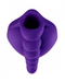 Honeybunch Textured Dildo Base with Vibrator Pocket for Harness Play - Purple under side without vibe