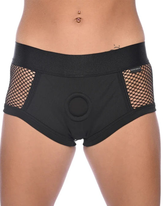 Fit Brief Style Fishnet Backed Strap-on Harness