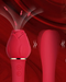 The Suckle Rose Double Ended Vibrating and Sucking Wand showing functions on either end
