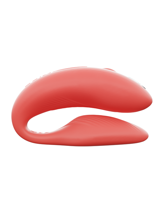 We-Vibe Chorus Remote & App Controlled Couples' Vibrator - Crave Coral on white background