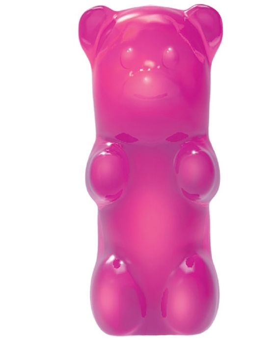Gummy Bear Mini Vibrator - Pink on a white background 