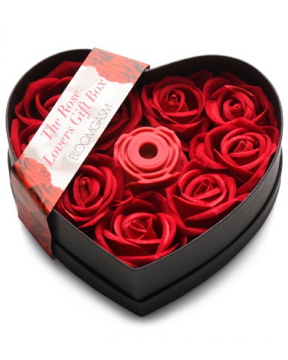 The Rose Lovers Gift Box Set with Clitoral Rose Vibe and Faux Roses box