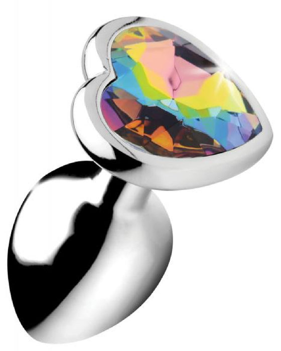 Booty Sparks Rainbow Prism Gem Anal Plug - Small close up on white background 