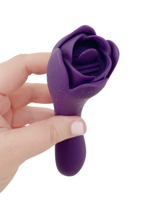 Thorny Rose Double Ended Licking Tongue Vibe held in hand