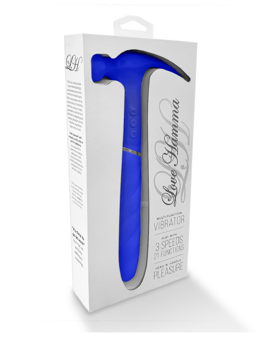 Love Hamma Pulsating Double Ended Vibrator - Blue in the box