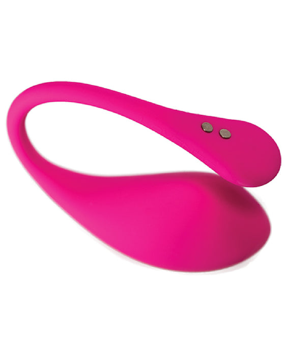 Lovense Lush 3 Sound Activated Bluetooth Wearable Vibrator bottom view of vibe showing charging port 