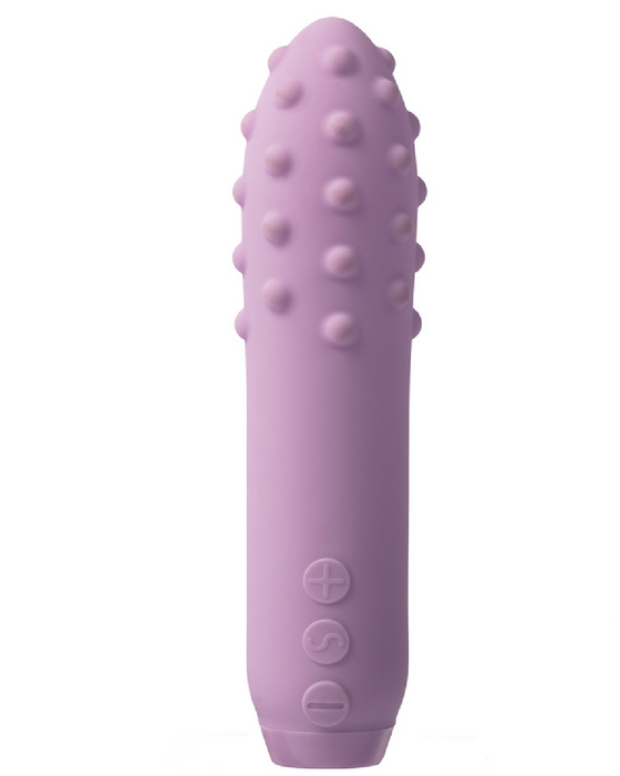 Je Joue Duet Textured Bullet Vibrator - Lilac upright on white background 