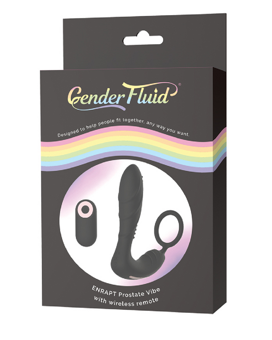 Thank Me Now's Gender Fluid Enrapt Vibrating Prostate Plug & Cock Ring with Remote: an inclusive design for diverse pleasures - innovatively crafted with silicone to celebrate sexuality with wireless remote convenience.