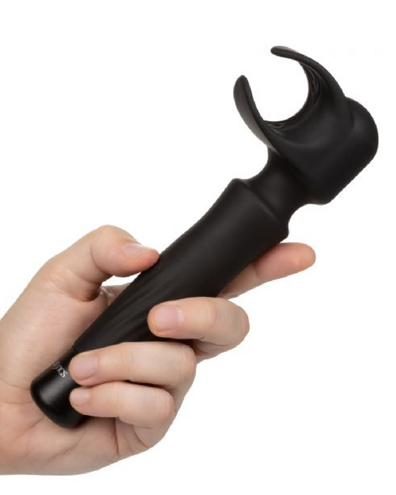 Optimum Power Masturwand Vibrating Masturbator held in a hand