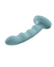 This image portrays a Sage 8" Silicone G-Spot & Prostate Dildo by Sportsheets, featuring a contoured, wavy shape and a wider, rounded base, making it compatible with a strap-on harness.