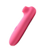 A pink, waterproof Shegasm Travel Sidekick Clitoral Suction Stimulator with a contoured design and adjustable suction levels, featuring a button on its surface.