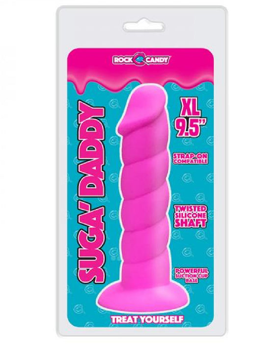 Suga Daddy 9.5 Inch Swirled Pink Silicone Dildo