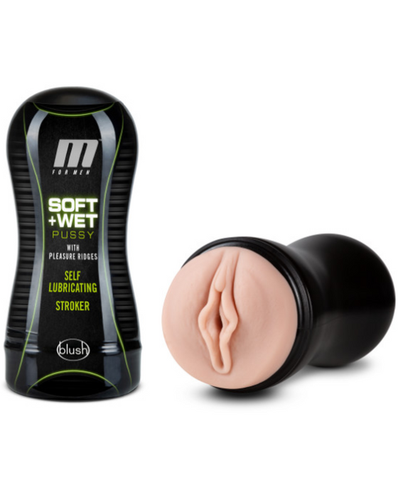 Soft and Wet Pussy with Pleasure Ridges - Self Lubricating Stroker - Vanilla stroker and case