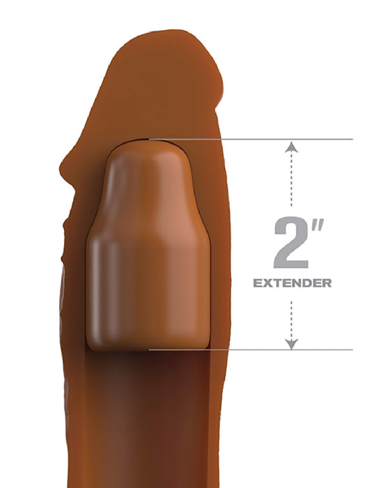 Fantasy 8 Inch Silicone Penis Extension with 2 inch Plug - Caramel