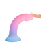 Dildolls Utopia Glow in the Dark Silicone Dildo being bent by model's finger 