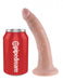 King Cock 7 Inch Suction Cup Dildo - Vanilla next to a pop can for size comparison