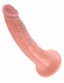 King Cock 7 Inch Suction Cup Dildo - Vanilla against a white background in side view showing the veins and detailed head