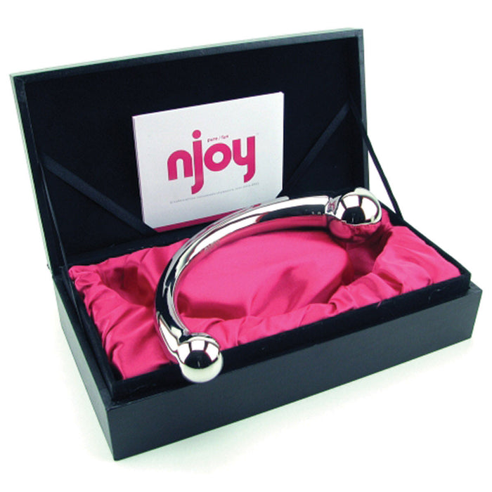 Njoy Pure Wand Double Ended Steel Dildo in the presentation box