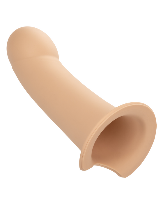 Performance Maxx Smooth Hollow Dildo Silicone Strap-on Penis Extension (Light) dildo alone showing opening