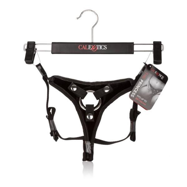 The Princess Classic Adjustable Beginners Strap-On Harness front view on a hanger