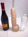 Titanmen Piss Off Realistic 10.5 Inch Squirting Dildo - Vanilla next to a wine bottle and water bottle to show size