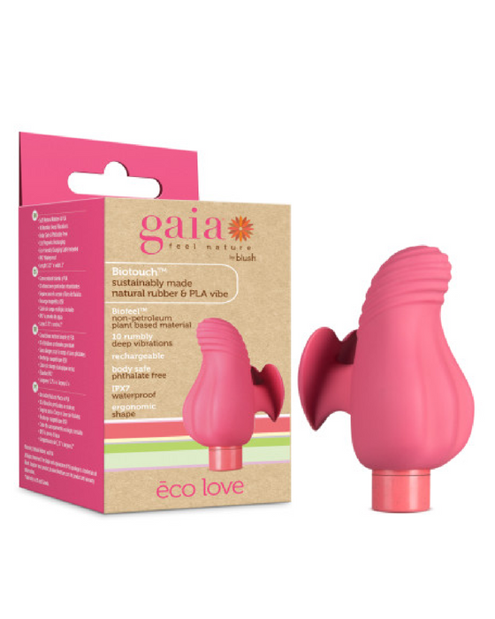 Gaia Eco Love Powerful Bullet with Texture Sleeve & Finger Grip - Pink