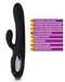 Viben Hypnotic Thrusting Rabbit Vibrator - Black graphic showing features 