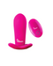 Intrigue Remote Control Panty Vibrator upright next to remote on white background 