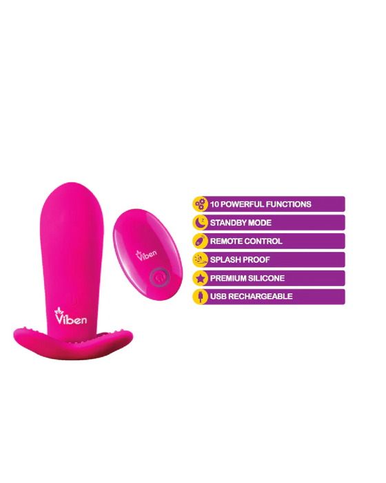 Intrigue Remote Control Panty Vibrator graphic showing features 