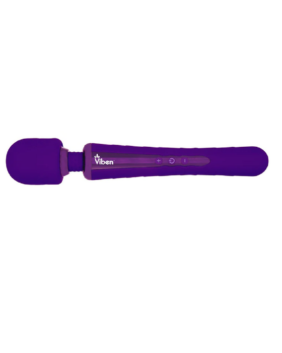 Viben Obsession Waterproof Rumbly Wand Vibrator -Purple horizontal view 