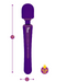 Viben Obsession Waterproof Rumbly Wand Vibrator -Purple graphic showing size 