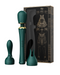 Zalo Kyro Green Powerful Wand Vibrator with Attachments  next to box 