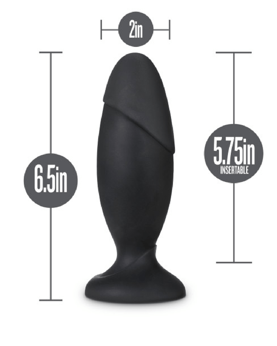 Blush Novelties Butt Plug Anal Adventures Large Silicone Rocket Butt Plug - Black