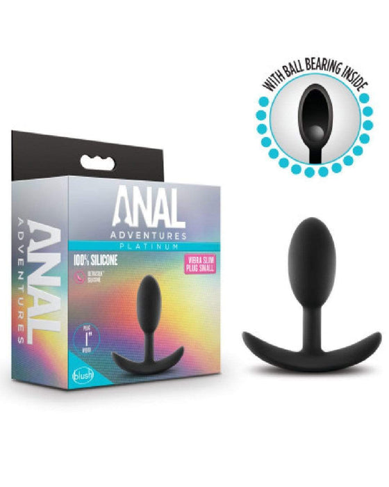 Blush Novelties Butt Plug Anal Adventures Slim Vibra Weighted Plug - Small