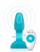 B-Vibe Silicone Rechargeable Rimming Butt Plug Petite teal with controller