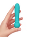 FemmeFunn ULTRA BULLET Powerful Silicone Vibrator - aqua - held in a person' s hand to show the size