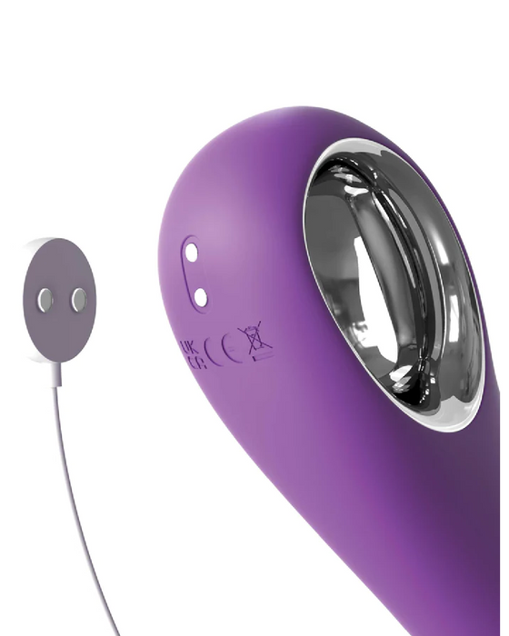 Her Ultimate Pleasure Pro Licking Sucking G-Spot Vibrator showing charging cable