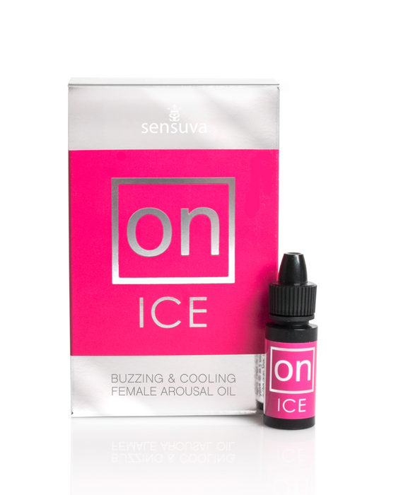 On Ice Arousal Oil 5ml box and bottle on a white background