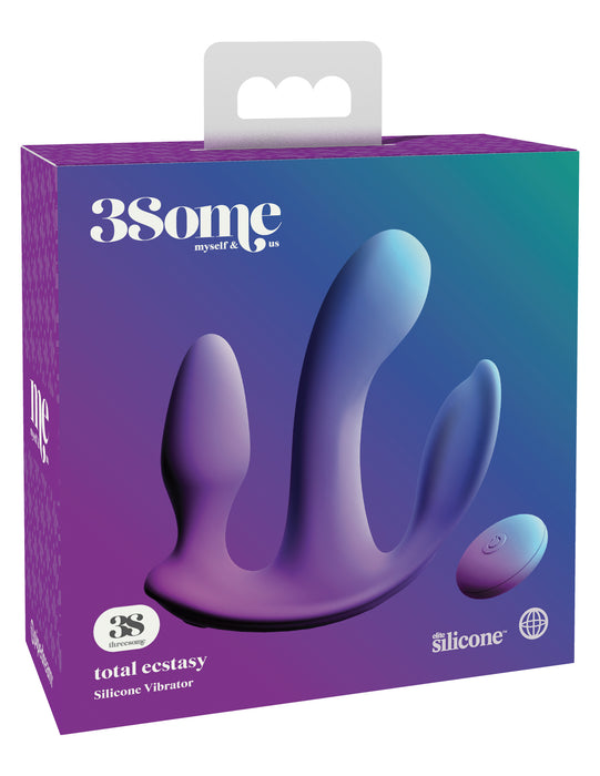 box for 3Some Total Ecstasy Silicone Remote Controlled Double Penetration Vibrator - Purple