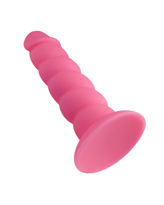 Suga Daddy 7 Inch Swirled Pink Silicone Dildo