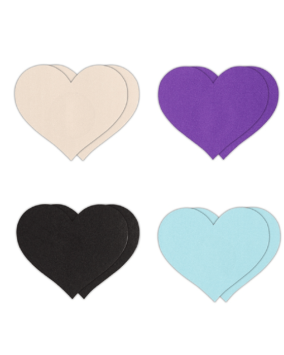NS Novelties Pasties Pretty Pasties Hearts in Assorted Colours Set of 4