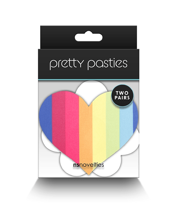 NS Novelties Pasties Pretty Pasties Rainbow Pride Hearts & Flowers - Set of 2