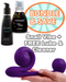 Promotional graphic featuring a Betty's Toy Box Snail Vibe + Free Lube & Cleaner Bundle (Purple) dual stimulator sex toy.